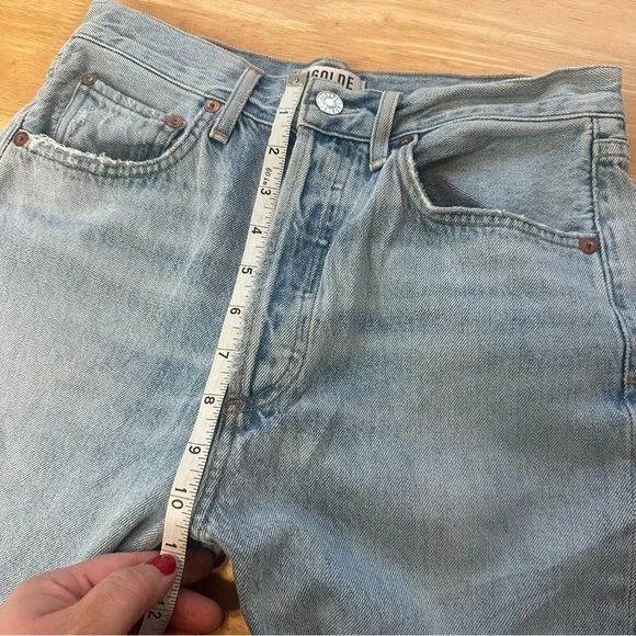 AGOLDE Jeans Size 27 Riley Cropped High Rise Straight Leg Button Fly Organic - Picture 8 of 11